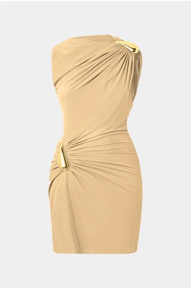 Metallic Sleeveless Mini Dress