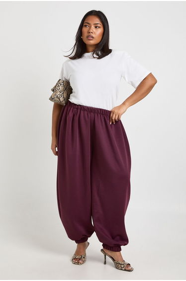 Plus Balloon Trouser - burgundy