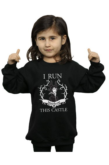 Maleficent Girls I Run This Castle Cotton Sweatshirt - Black
