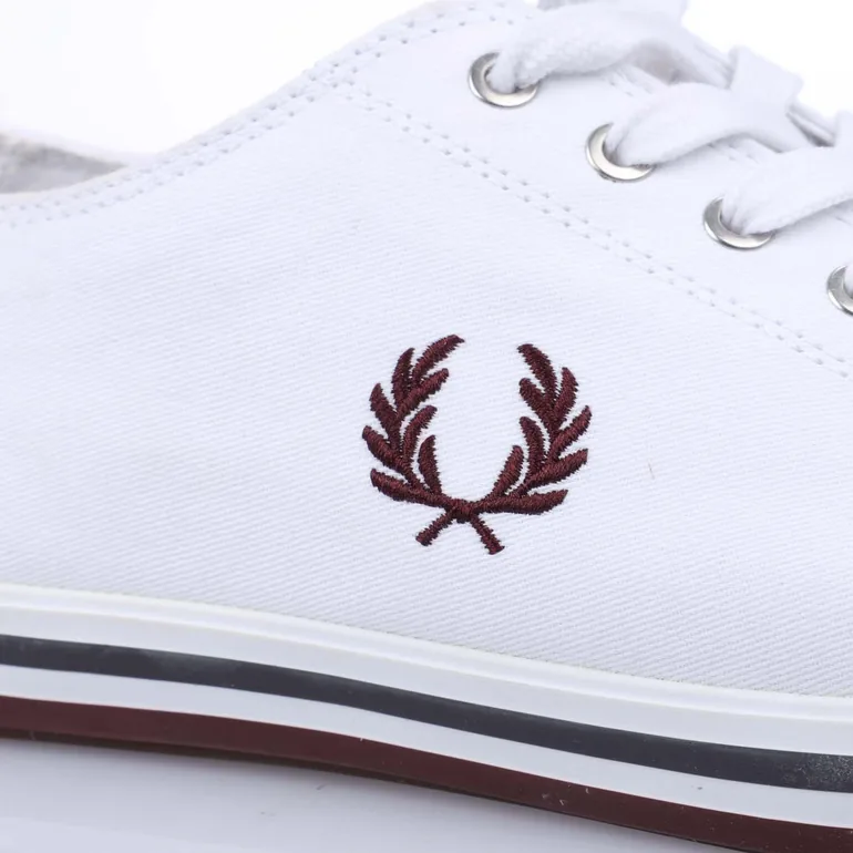 Men's Fred Perry Kingston Twill Trainers in White - 4