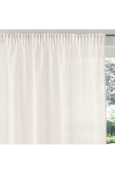 Nyong Linen Effect Voile Panel with Gathered Braid Finish