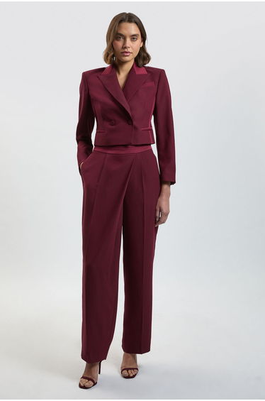 Satin Back Crepe Tailored Trousers