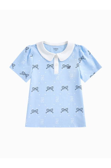Girls' Short Sleeve Printed Polo T-Shirt