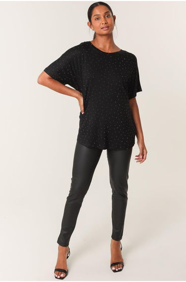 Stud Detail Round Neck T-shirt