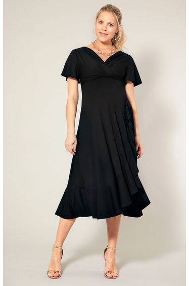 Waterfall Midi Dress Black