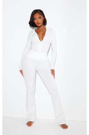 Shape White Sculpted Foldover Waist Trousers