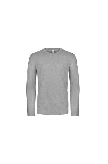 B&C Mens #E190 Long Sleeve T-Shirt - Sport Grey