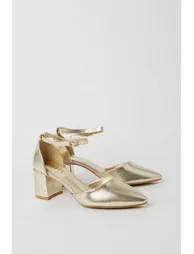 Devonna Pointed Open Mid Block Heel Court Shoes - 2