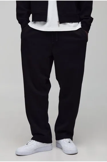 Basic Oversized Drop Crotch Jogger - black