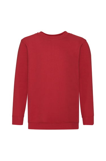 Fruit Of The Loom Childrens Unisex Set In Sleeve Sweatshirt - Red