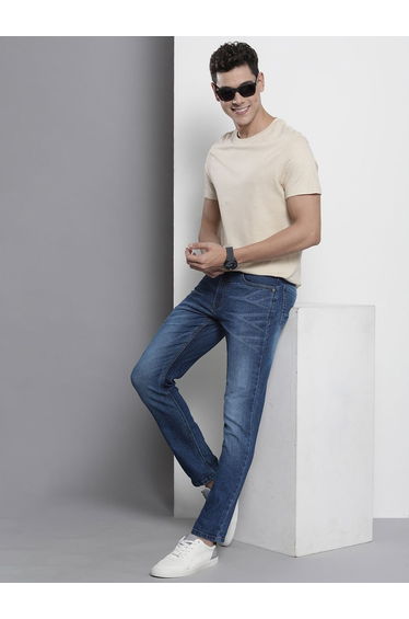Men Straight Fit Faded Jeans
