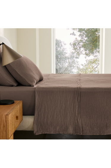 Yafa Flat Sheet in Organic Cotton Muslin