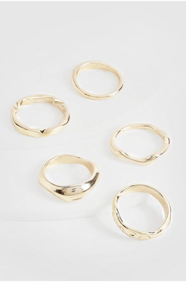 Wave 5 Pack Rings - gold