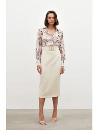 Pencil Skirt with Accessory Detail