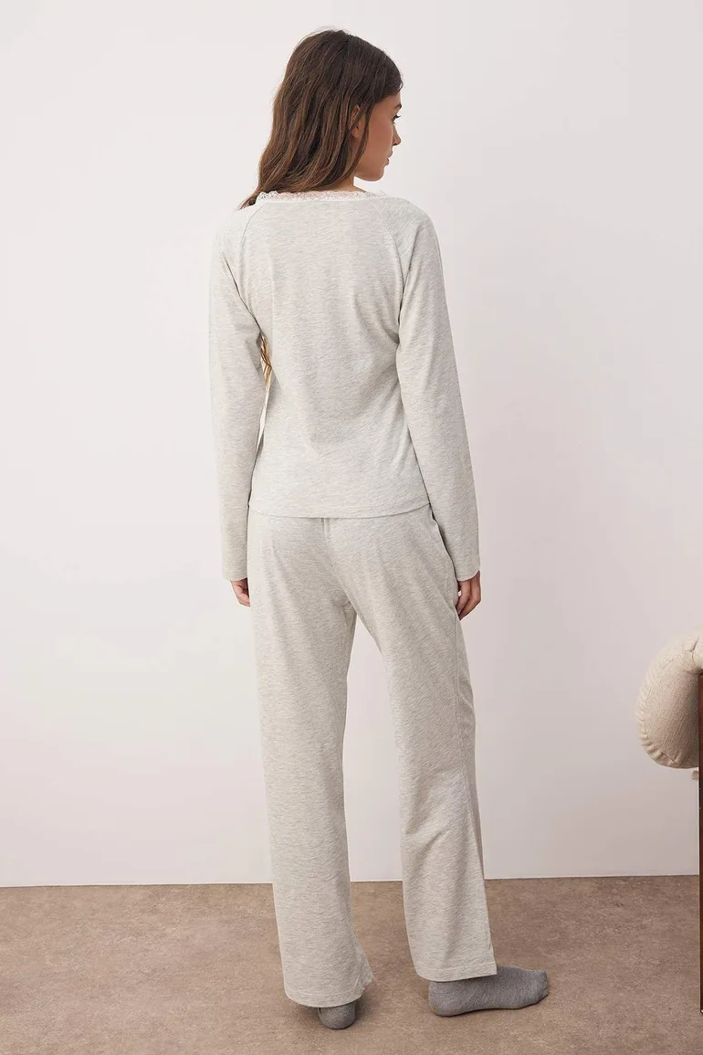 بيجامة ترينديول قطن رمادي - 3