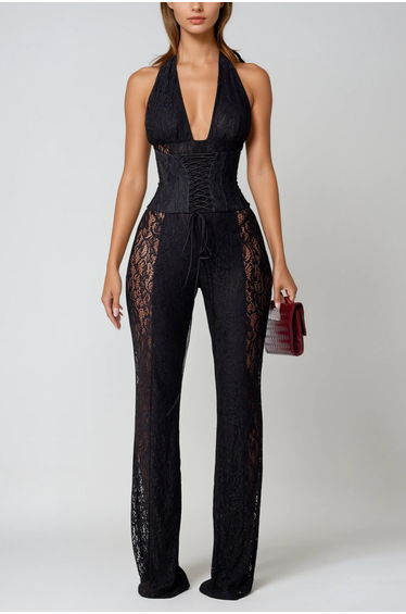 Bethan Lace Plunge Cutout Jumpsuit
