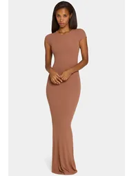 ButterCloud™ Cap Sleeve Maxi Dress in Cocoa - 5