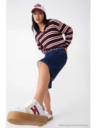 White Suede Women's Retro Sneakers - 2