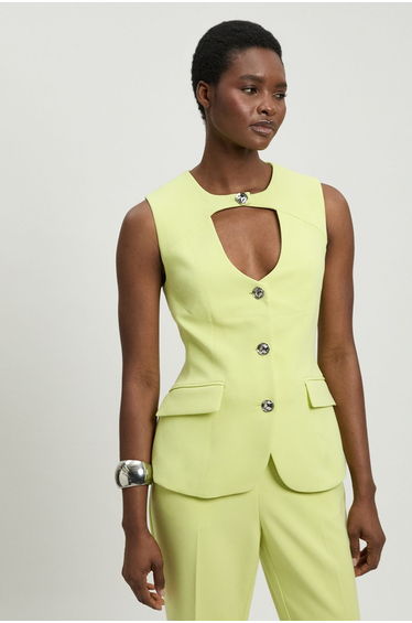 Compact Stretch High Neck Sleeveless Top