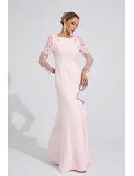 Gwenllian Pink Sequined Maxi Dress - 2