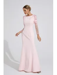 Gwenllian Pink Sequined Maxi Dress - 3