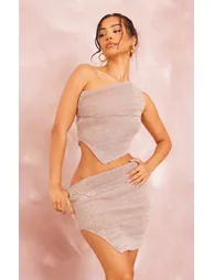 Petite Beige Bodycon Mini Skirt - 3