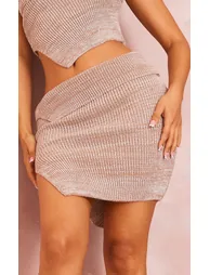Petite Beige Bodycon Mini Skirt - 4