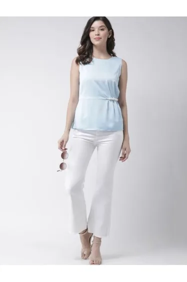 بنطلون جينز بخصر وسط بجيوب