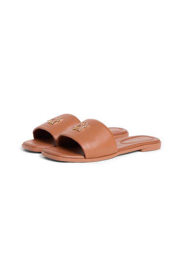 Logo Hardware Leather Mule Warm Bronze