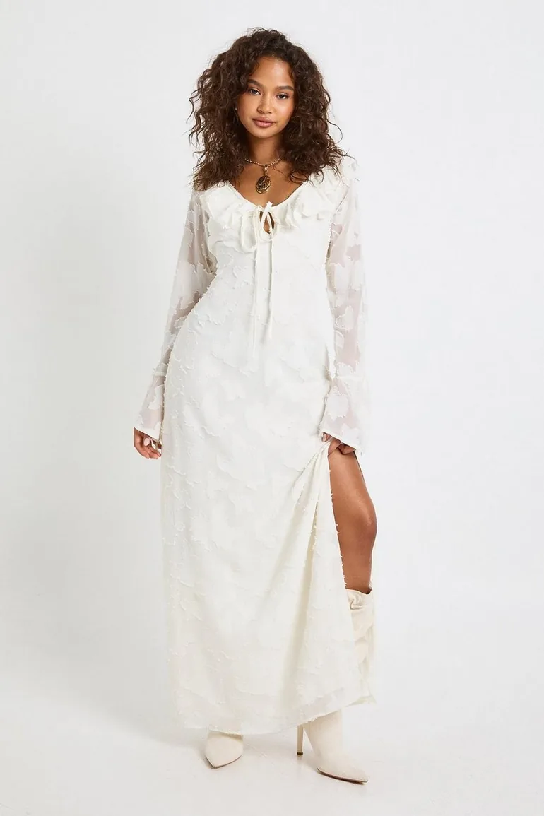 wedding dress fitting schedule Orni Fashion Cream Fit and Flare Dress