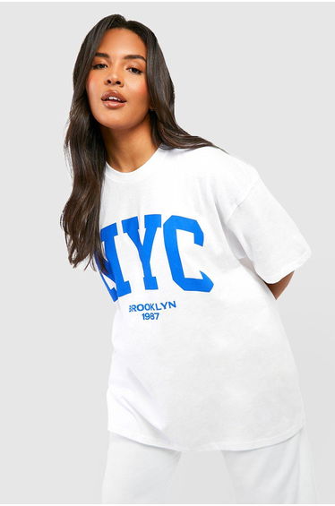 Plus Nyc Oversized T-shirt - white