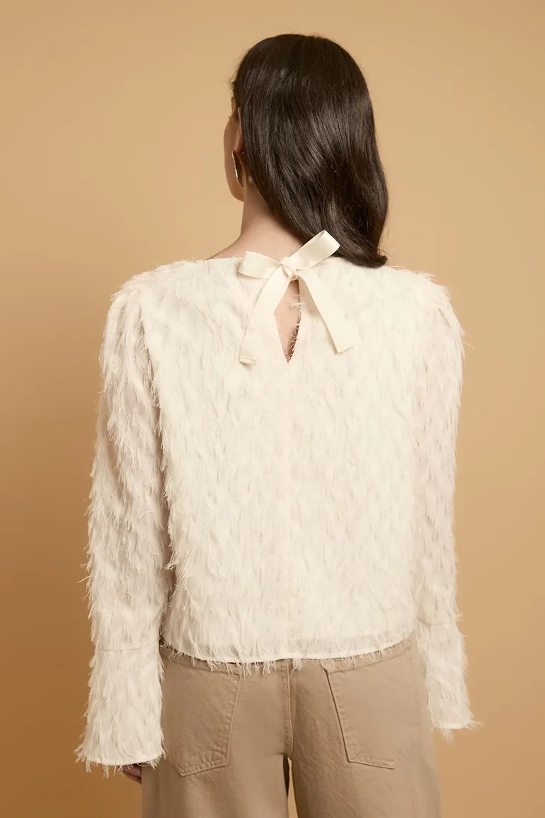 Flared Sleeve Tie Back Blouse - 2