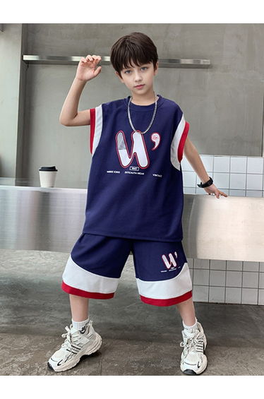 Boys Sleeveless Round Neck Tank and Shorts Set