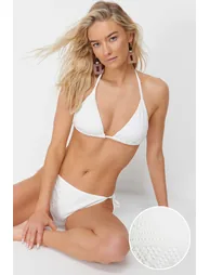 White Triangle Covered Regular Waist Bikini Set Tbess24Bt00024