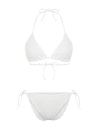 White Triangle Covered Regular Waist Bikini Set Tbess24Bt00024 - 5