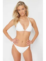 White Triangle Covered Regular Waist Bikini Set Tbess24Bt00024 - 1