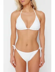 White Triangle Covered Regular Waist Bikini Set Tbess24Bt00024 - 3