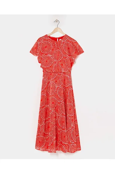 فستان بأكمام بلوسون بفتحة