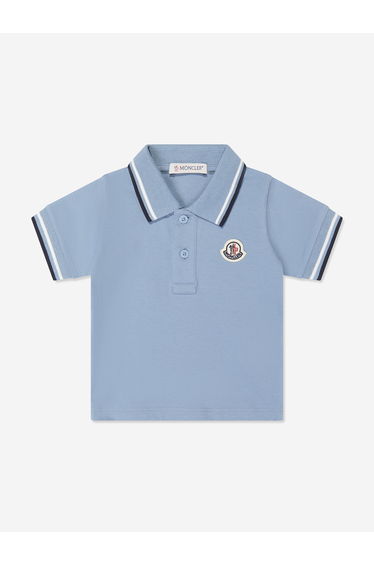 Moncler Enfant Baby Boys Logo Piqué Polo Shirt in Blue