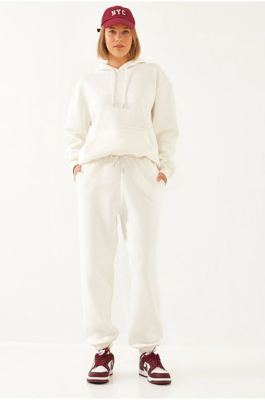 Women's Kangaroo Pocket Hooded Bottom-Top Set