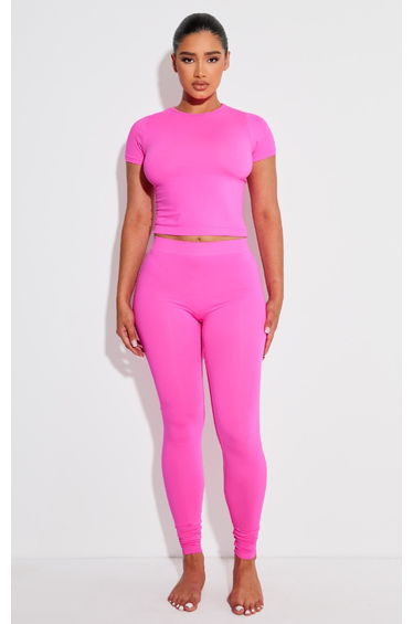 Shape Neon Pink Stretch Seamless Leggings