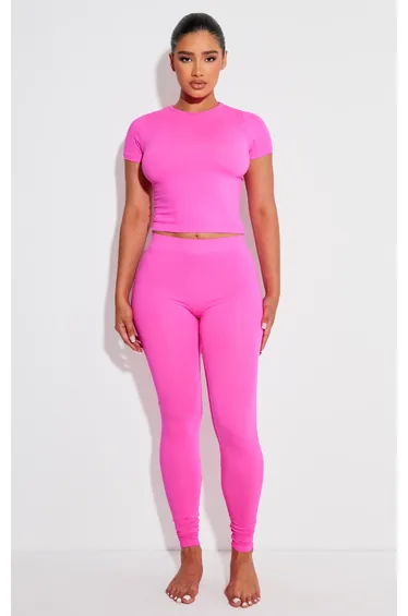Shape Neon Pink Stretch Seamless Leggings