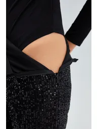 Touché Black DRAPED BODYSUIT - 2