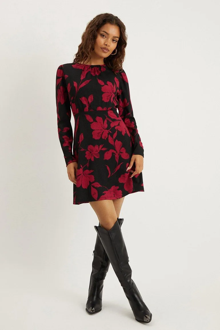 fitted lace wedding dress Laney Red Floral Short Dress | Dresses