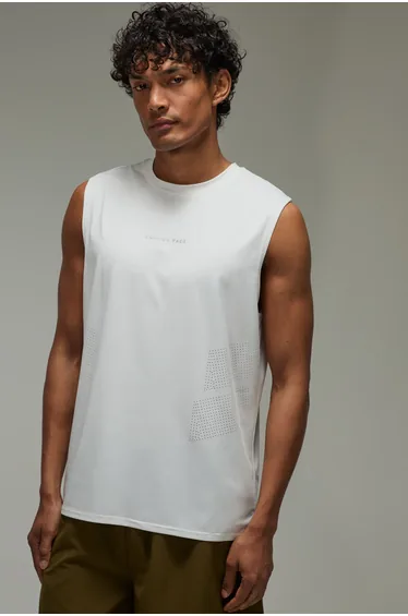 Common Pace Running Perforated Regular Fit Tank - white