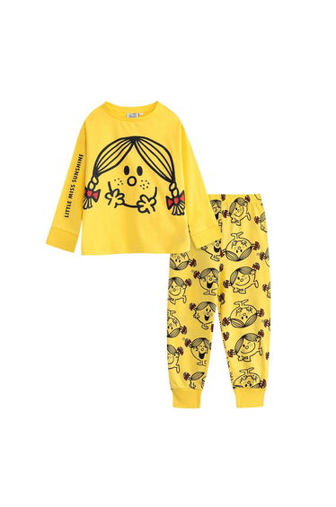 Mr Men & Little Miss Girls Long-Sleeved Long Pyjama Set - Yellow
