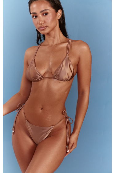Bronze Shine Swim Tie Side Bikini Bottoms
