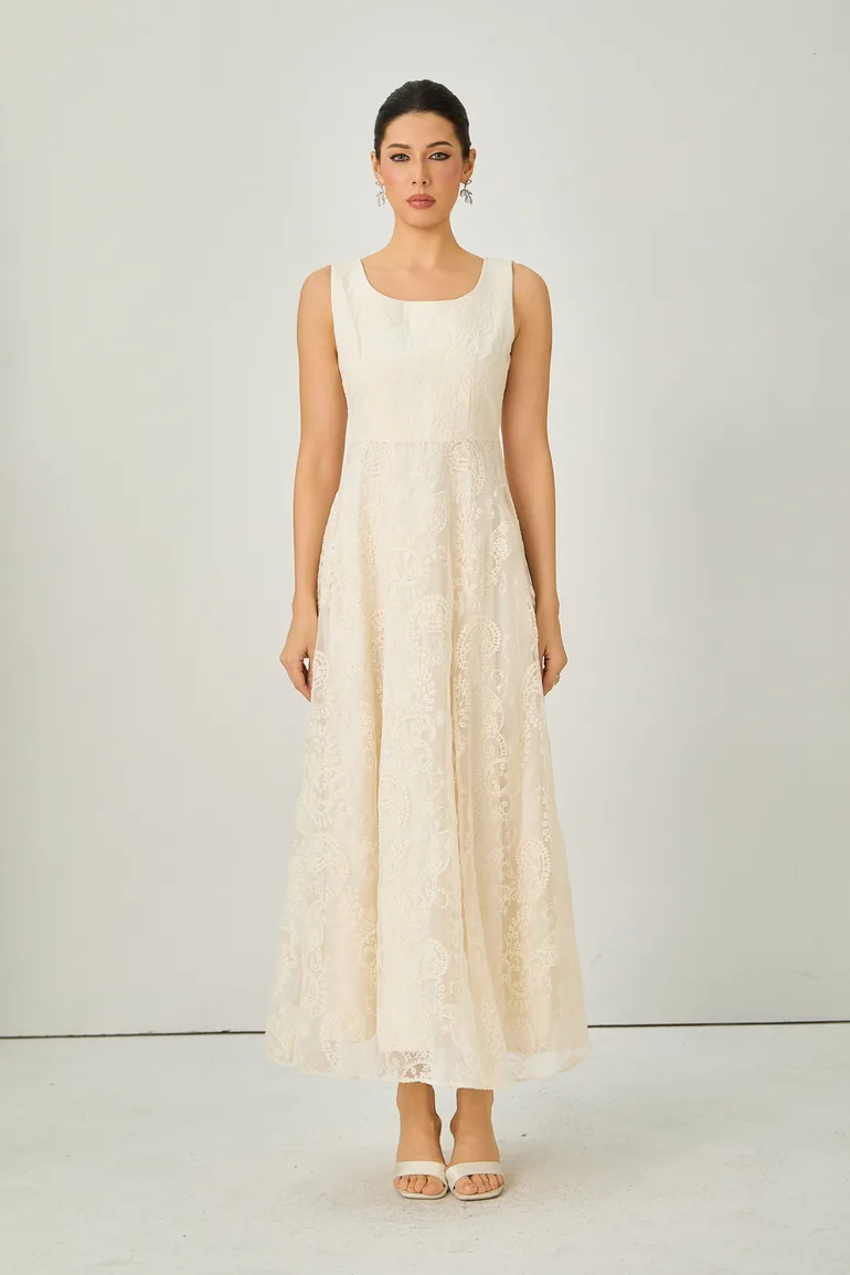 فستان سانفير بيج ماكسي على شكل حرف A - 5