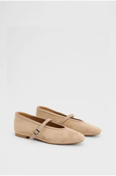Christina Faux Suede Mary Jane Ballet Flats