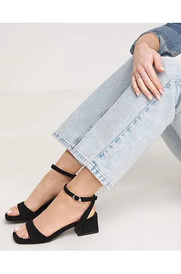 Barely There Low Block Heel Ex Wide